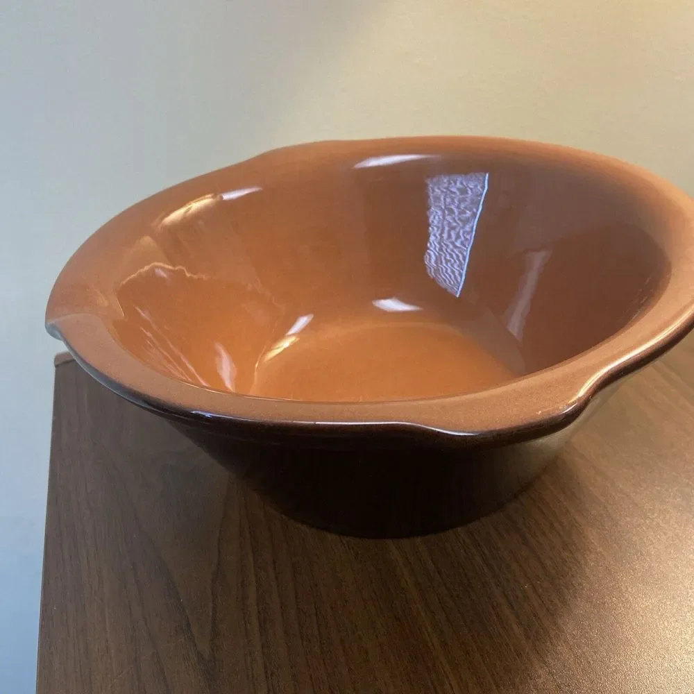 World Market Portugal‎ Brown Glazed Terracotta Terra Cotta Serving Bowl Pottery